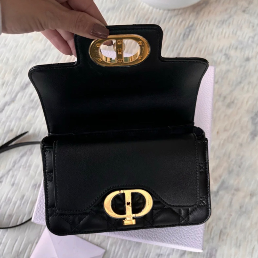 Authentic Dior Mini Dior Jolie Top Handle Bag Black - Picture 11 of 13